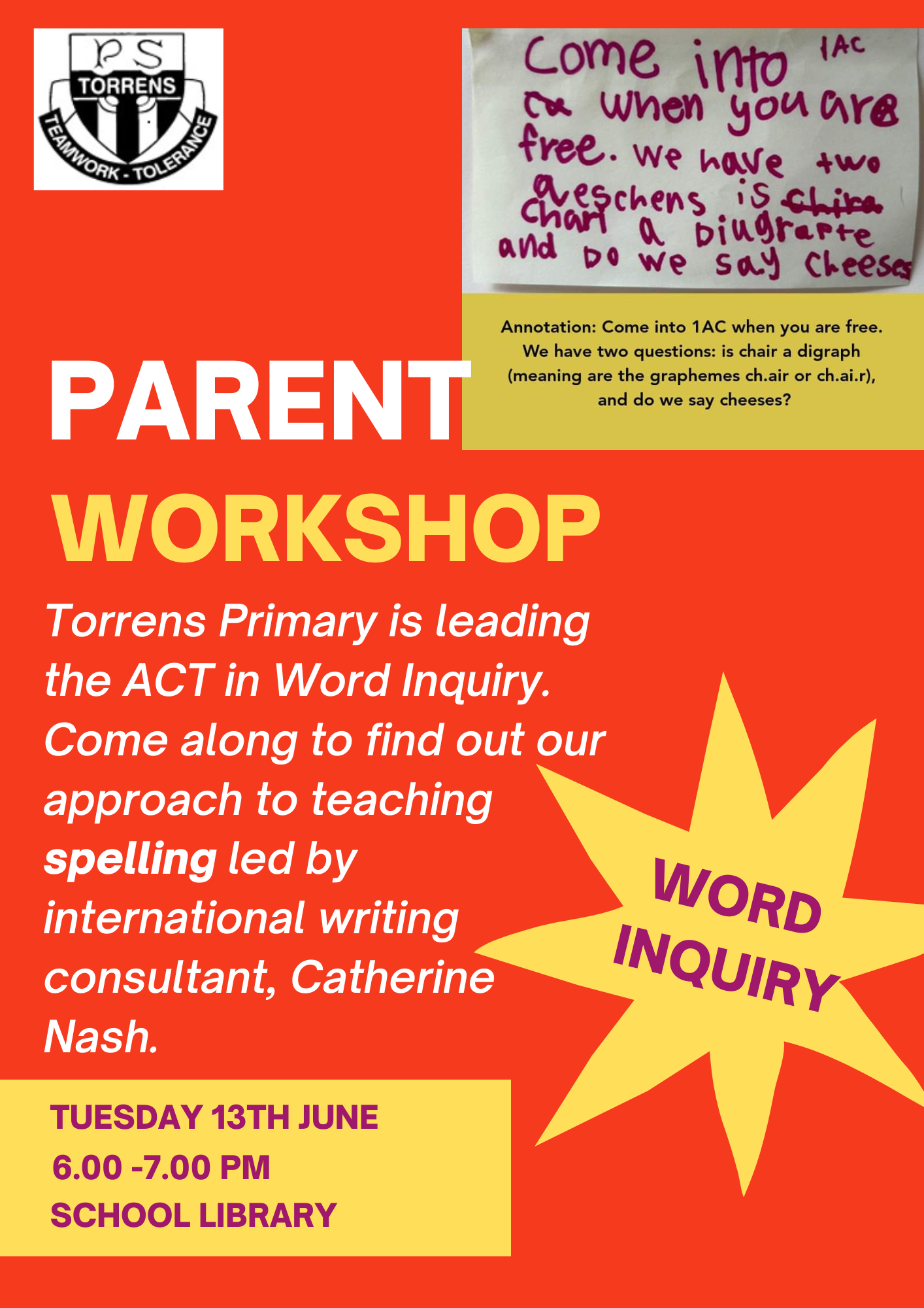 Word Inquiry Parent Workshop