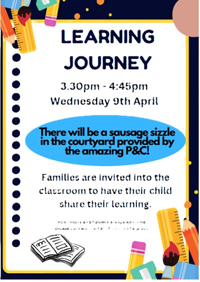 Learning Journey Wednesday 9th April, 3.30pm - 4.45pm